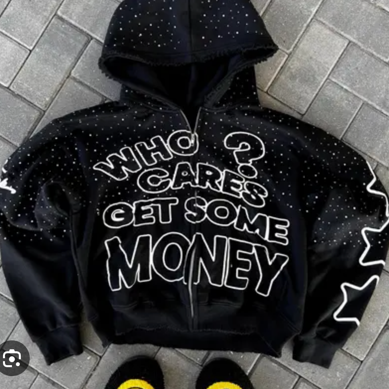 Cropped Rhinestone Hoodie